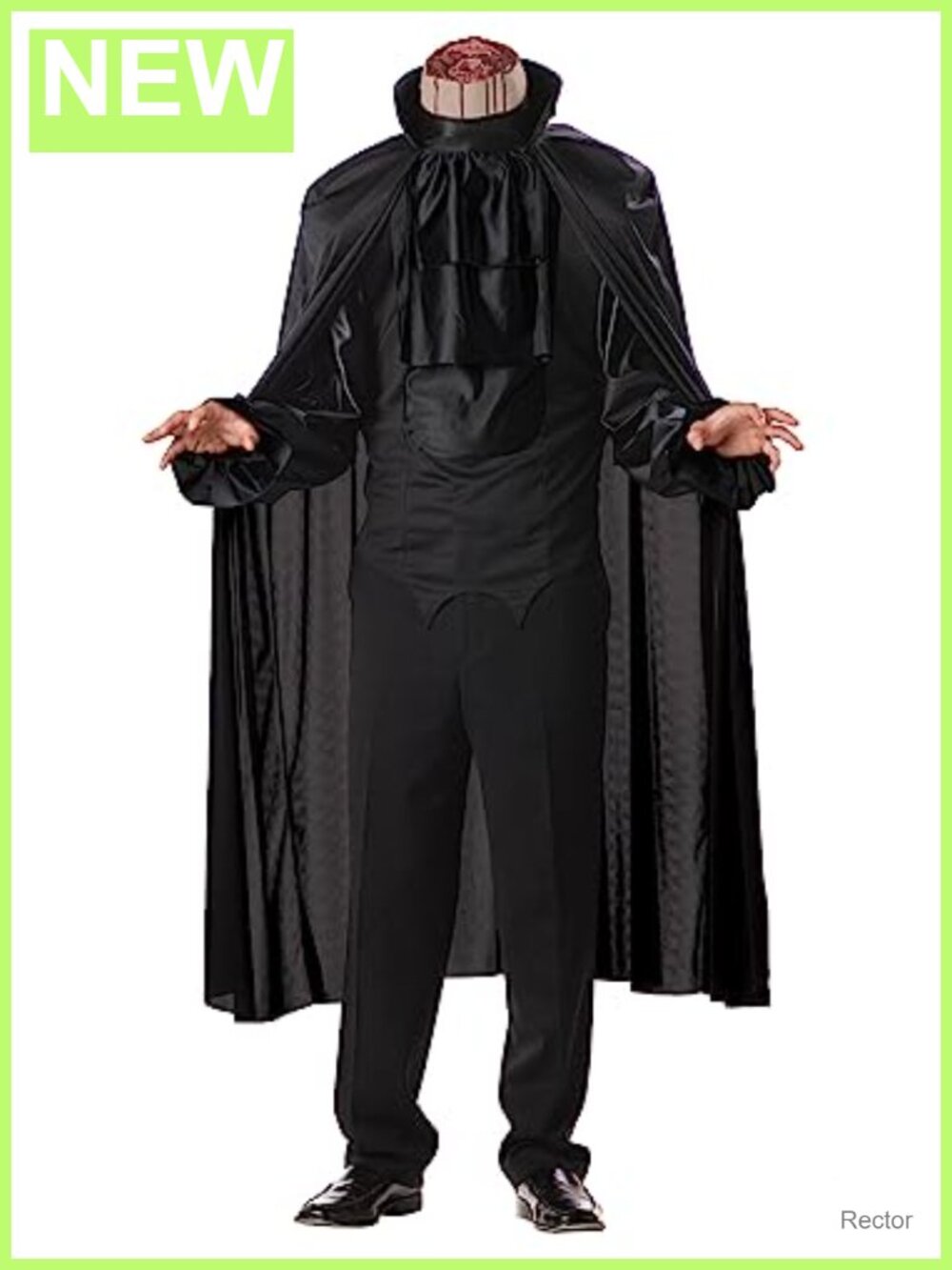 Men's X-Large Headless Horseman Costume Vest Cape Lace